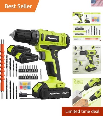 S 20V Cordless Drill/Driver, Electric Screwdriver - 2 Batteries, 30Nm, 21+1 T...