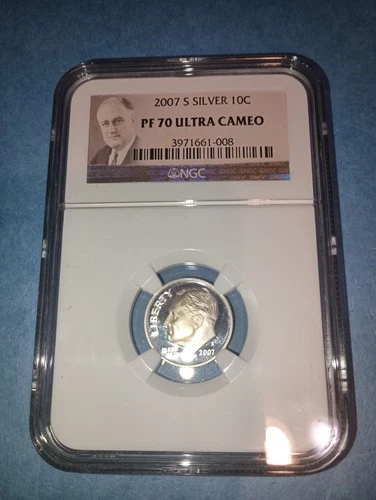 2007-S Silver Roosevelt 10c, NGC rated PF70 ULTRA CAMEO