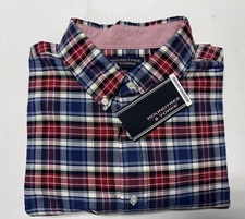 Cremieux Men Shirt Top Button Up XXL / 2XL 100% Cotton Long Sleeve Blue Red $89