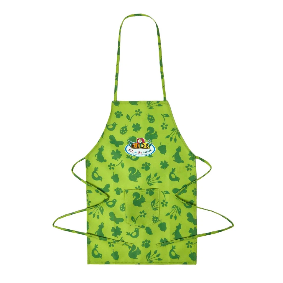 Grüne Gartenhandschuhe und Schürze mit Taschen im Pflanzen & Tiere Design - Bild 1 von 1