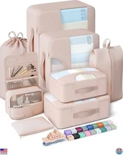 Veken 8-Piece Travel Packing Cubes Set - Essential Organizer Bags for Vacations