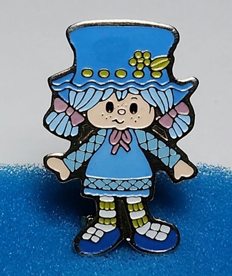 Nice 1980 Blueberry Muffin Girl Enamel Pin AGC Brooch Pin Strawberry Shortcake 