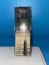 4 - STAEDTLER Pigment Liner Sketch Pens - Assorted Tips - Archival - Acid Free