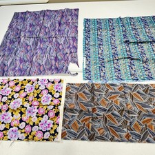 hi fashion quilting fabric cotton pieces purple green floral leaves weaves