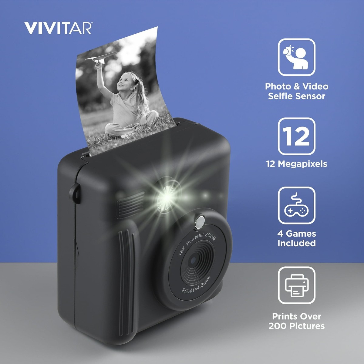 Vivitar 45379IC-GREY InstaPrint Digital Camera, Grey | eBay