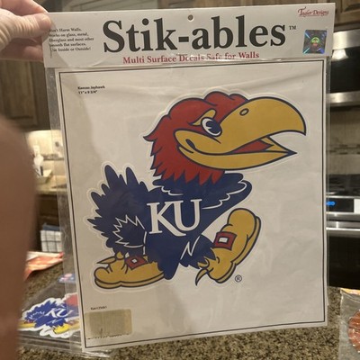 Kansas Jayhawks ''Stik-ables'' multi-surface decal featuring the team's mascot