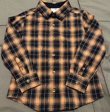 TOMMY BAHAMA Kid's Shirt Boys Size 5/6 Button Up Plaid Blue Long Sleeve
