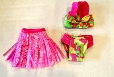 Nice 1990 Hawaiian Fun Barbie Swimsuit And Hula Skirt