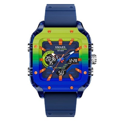 SMAEL Herren Uhr Legierungsgehäuse Silikonarmband Stoppuhr Alarm Wasserdicht