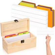 Wooden Sentence Strips Holder Set with 60 Pcs White Sentence Strips Cardstock...