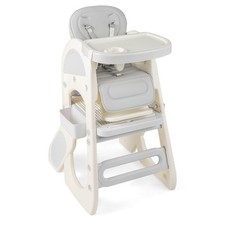 Convertible Baby Tall Chair 2-Tier Food Tray Feeding Chair for 18 Month Olds