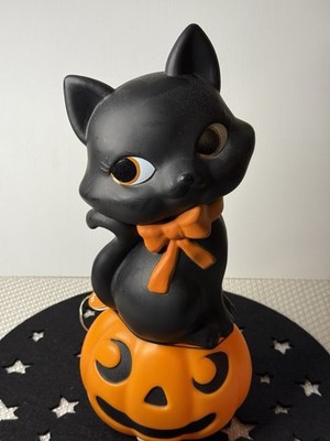 Target Tabletop Blow Mold Cat Pumpkin Halloween Hyde and Eek! Light Up NWT NOS