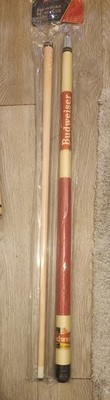 BUDWEISER RETRO CUE ''KING OF BEERS'' Pool Table Cue Stick 19oz 2pc 58'' BRAND NEW!