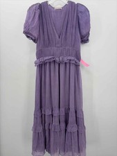 Pre-Owned Ulla Johnson Purple Size 4 Midi Short Sleeve Dress