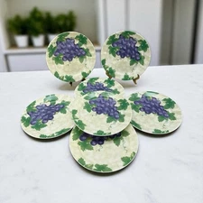 7 Corelle Fruit Al Fresco, Purple Grapes Dinner Plates 10.25" EUC