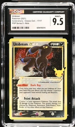 Umbreon ☆ 17/17 - POP Series 5: Celebrations CGC 9.5 MINT+