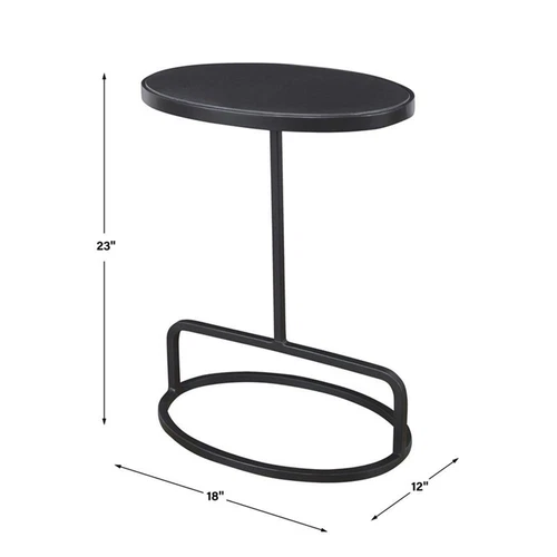 Uttermost Jessenia Contemporary Marble and Iron Accent Table in Black - Picture 5 of 5