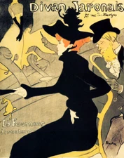 POSTER DIVAN JAPONAIS SINGING CAFE IN PARIS LAUTREC FRENCH VINTAGE REPRO FREE SH