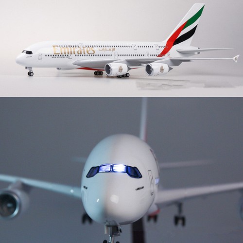 45CM 1/160 Scale Diecast Model A380 Emirates Airways Resin Airplane Airbus With - Picture 10 of 14