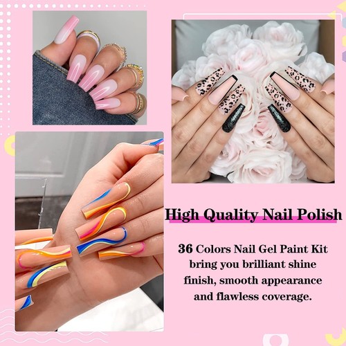 UV Nagellack Set, 36 Farben Gel Nagellack Set, UV Farbgel Set mit Nagelfeile und - Bild 5 von 8