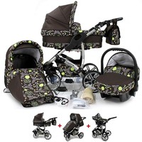 Baby Travel System - Swivel Wheels Pram - Pushchair + Car Seat 3in1 Stroller Baby Travel System - Swivel Wheels Pram - Pushchair + Car Seat 3in1 Stroller