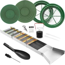 ASR Outdoor Aluminum Sluice Box Gold Panning Kit Classifier Combo Set 16pc