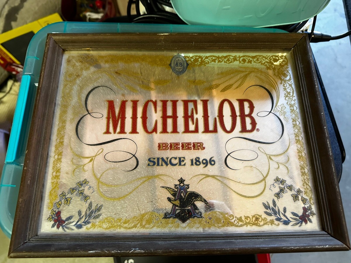 Vintage Michelob Beer Since 1896 Framed Mirror Sign 12