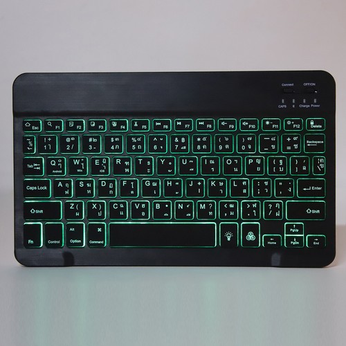 Wireless BT Keyboard 10in With RGB Backlight Square Keycap For Phone Tablet FTD