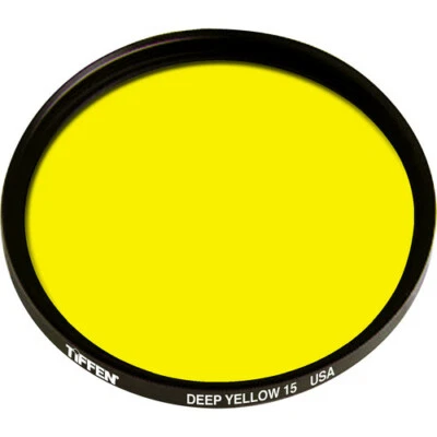 Tiffen 37mm #15 Glass Filter - Dark Yellow - Significant Contrast Boost - 37DY15