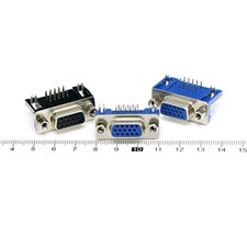 VGA15 DIY 15-pin Serial D-Sub Connector PCB Board Right Angle-Male Female Plug