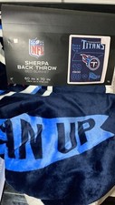 Sherpa Back Throw Tennessee Titans NFL 60'' x 70'' State Icon Bed Blanket Soft