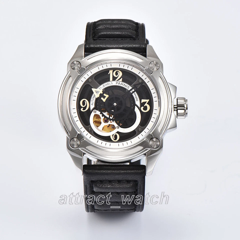 44mm Parnis 21 Jewels Miyota Automatic Men's Casual Watch Sapphire Crystal Gift - Image 2 of 4