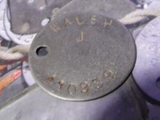 WW2 relic dogtag RAC RTR Dragoons - WALSH 410939