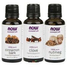 NOW Cinnamon Clove and Nutmeg Oil 1 fl.oz each