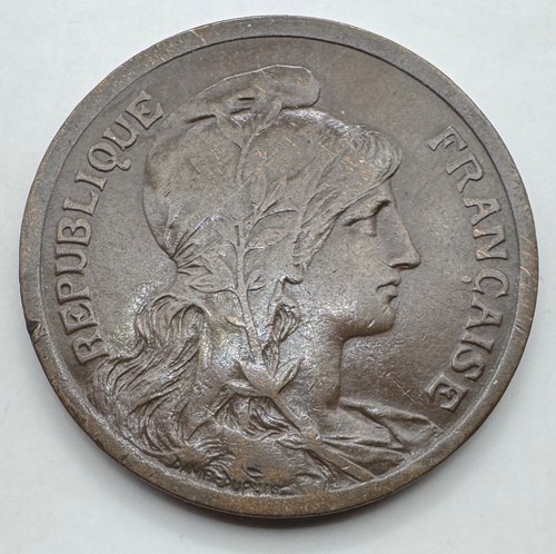 1917 France 10 Centimes Coin - Bronze - Ten - French Coin - Free Shipping