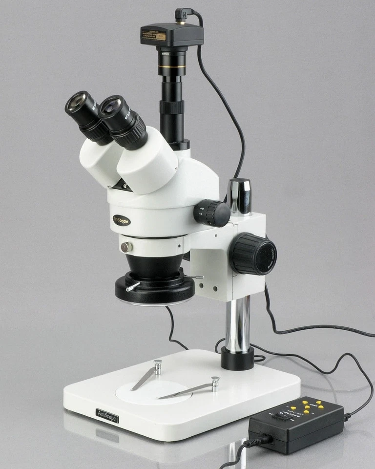 AmScope Microscopio Estéreo Zoom 3.5X-90X Cámara Digital USB 10MP + Luz 144-LED Foto 3 de 4