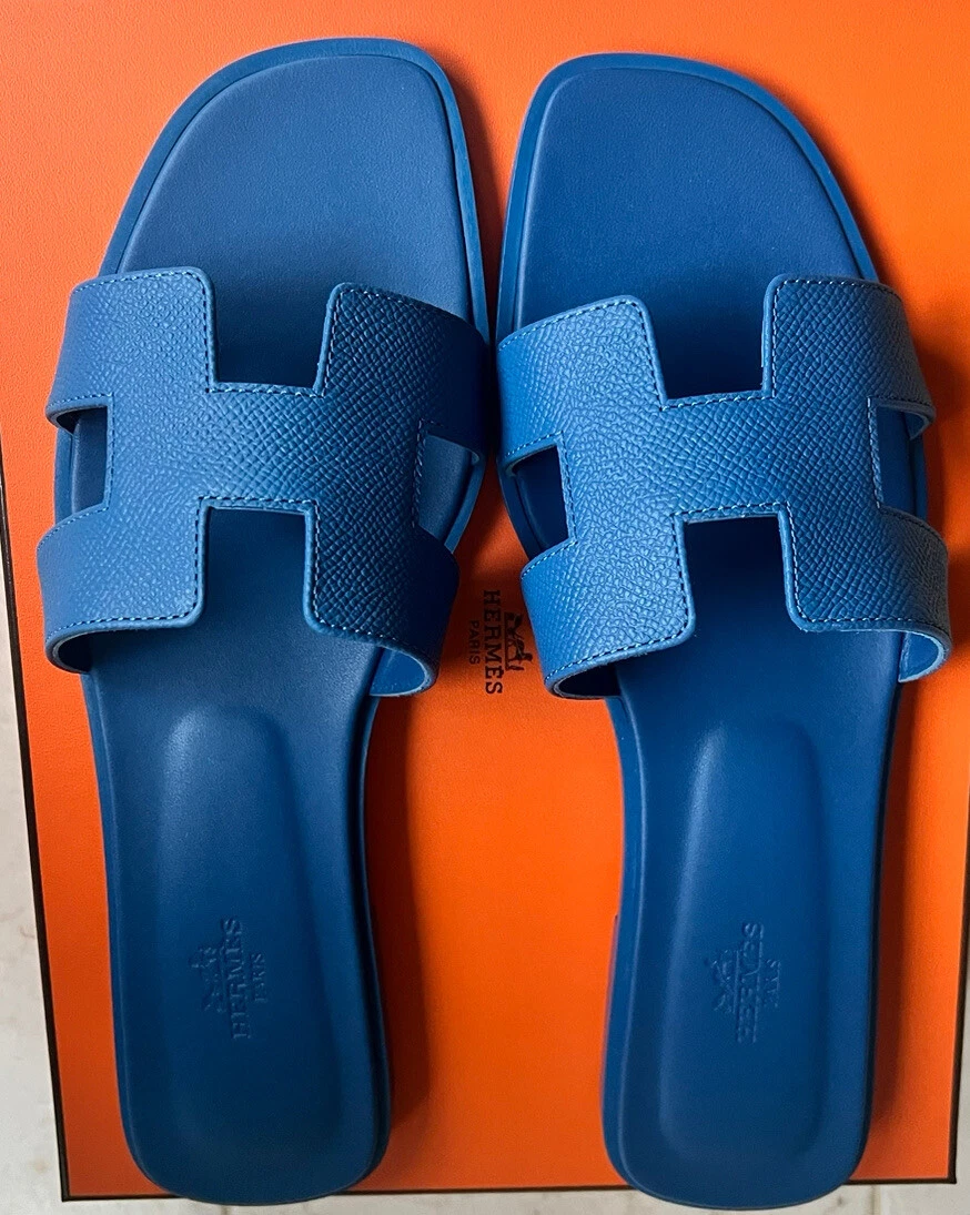 Hermès Oran Sandals Blue Bluette Size 38 - ASL1323 – LuxuryPromise