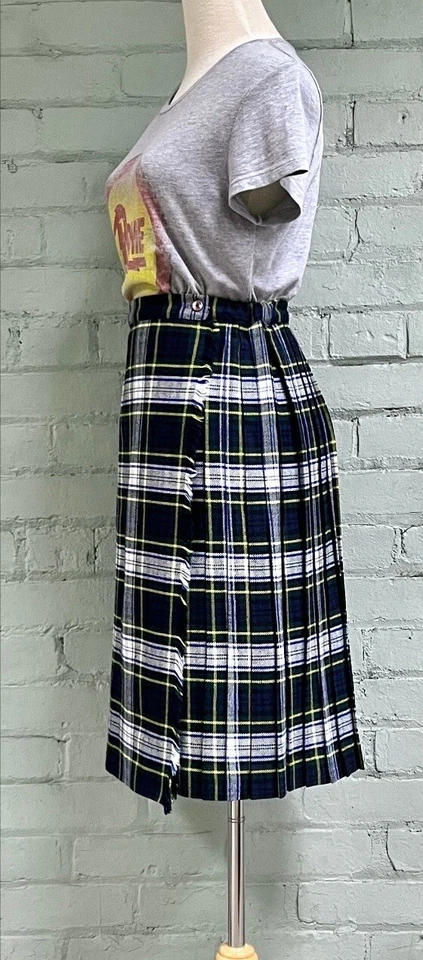 Falda envolvente plisada vintage años 70 longitud midi/pequeña Foto 3 de 4