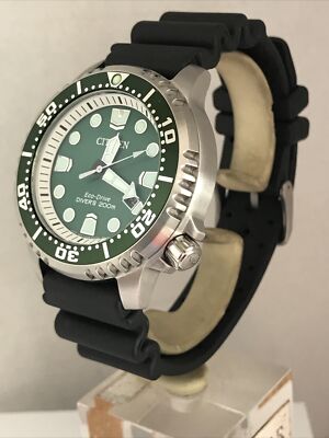 Citizen Men's Promaster Eco-Drive Green Analog Rubber Strap Watch