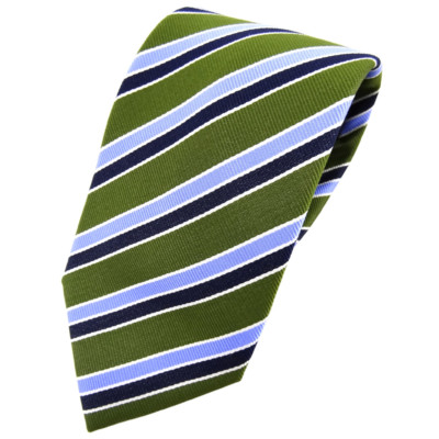 Schmale Krawatte Blau Dunkelblau Grau Silber Gestreift - Binder Tie