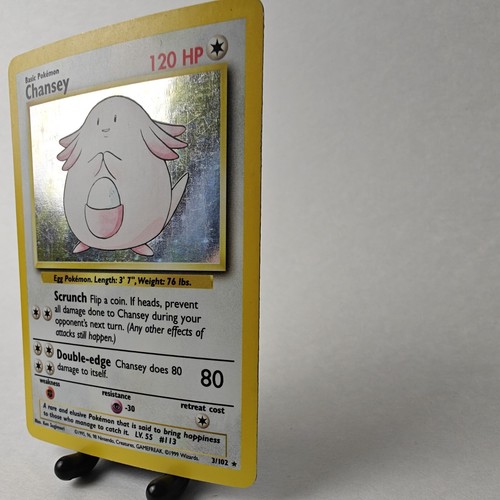 Pokemon Base Set Unlimited Chansey 3/102 Holo Rare NM - Picture 4 of 10