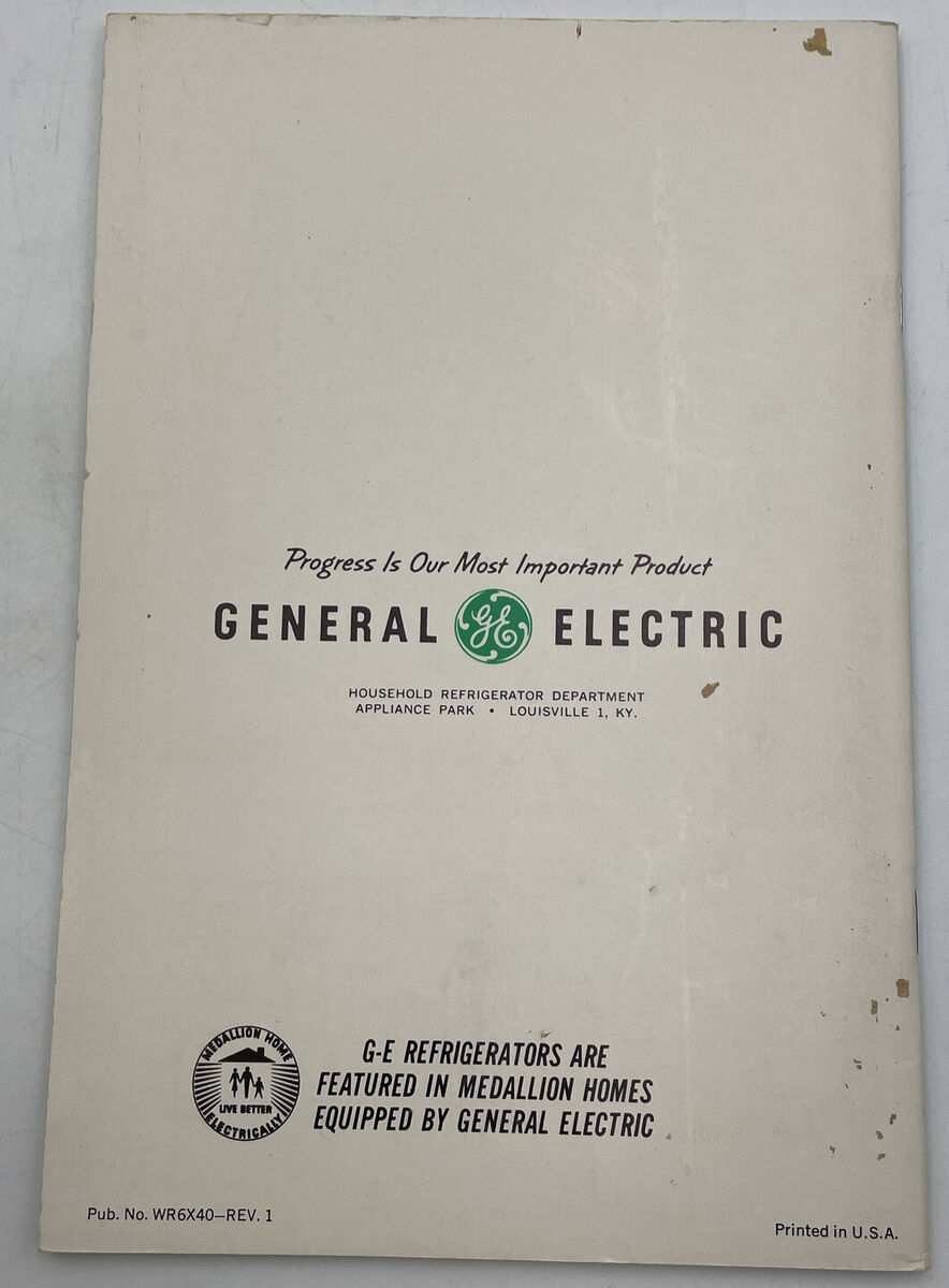 Vintage General Electric Refrigerator Owners Manual Users Vintage General Electric Refrigerator Owners Manual Users