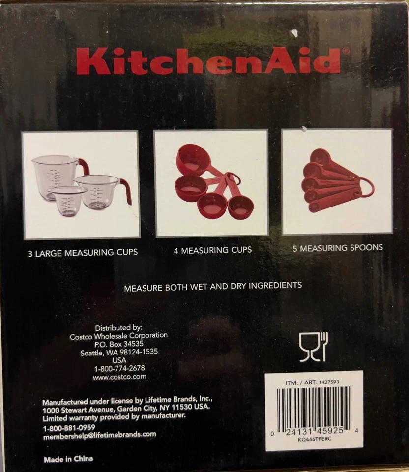 New Kitchenaid 12 Piece Measuring Cups/Spoons & Silicone Baking Mat Set NIB Red - Image 3 of 3