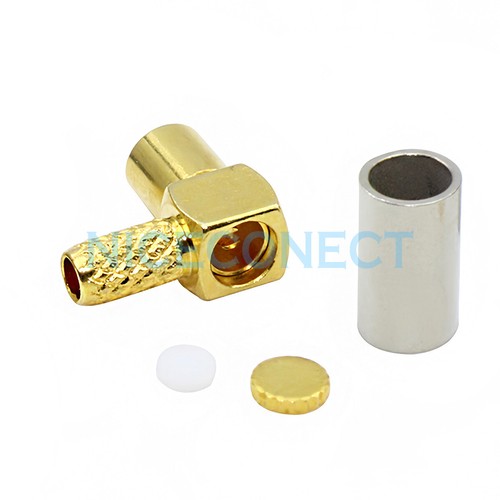 1x MMCX Crimp Female Jack Right Angle RA Connector For LMR100 RG316 RG174 Cable - Picture 4 of 10