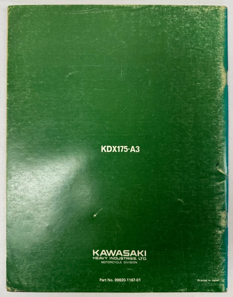 Manual del propietario y servicio Kawasaki 99920-1167-01 KDX175-A3 Foto 2 de 2
