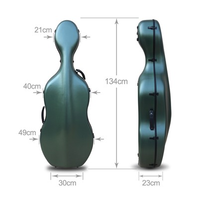4/4 Cello Case Hard Shell Carbon Fiber Waterproof with Wheel and backstrap