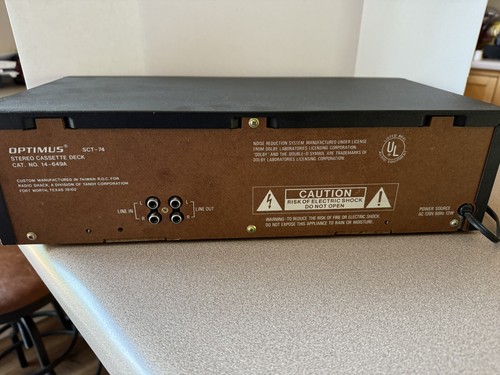 Vintage OPTIMUS RS SCT-74 Stereo Cassette Deck (14-649A) Please Read CS3L - Picture 7 of 10