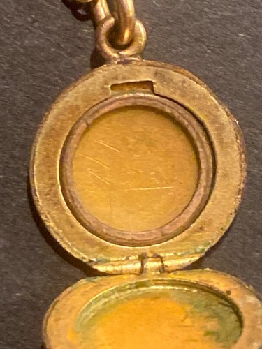 Antique F&B 1-10 Gold? Initial Letter “L” Monogram Pocket Locket Chain Necklace - Picture 11 of 15