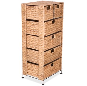 KMH® Schubladenturm Korbkommode Regal Wasserhyazinthe Korb Rattanregal