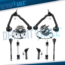 10pc 4WD Front Upper Control Arms Wheel Bearing Hubs for Silverado Sierra 1500